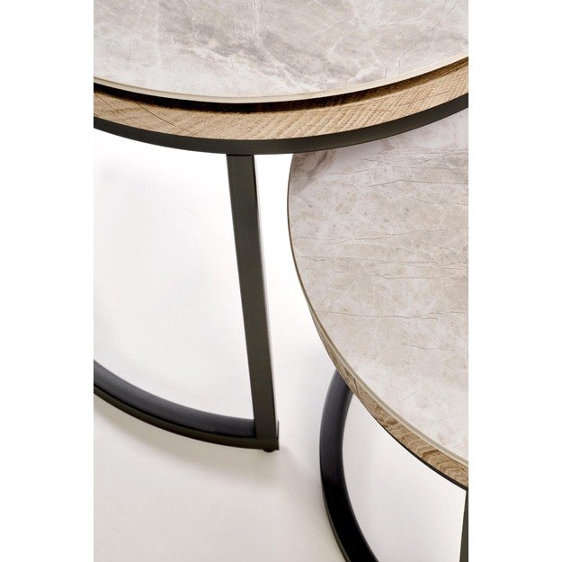 ITAKA set of 2 coffe tables, grey marble / graphite 7