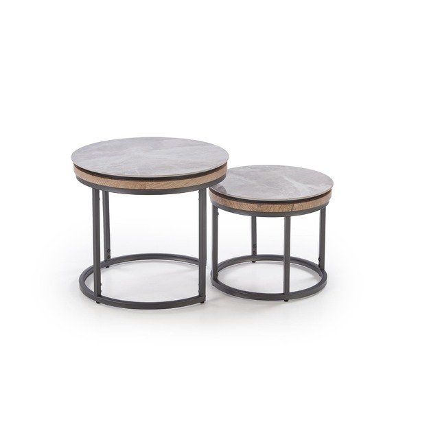 ITAKA set of 2 coffe tables, grey marble / graphite 5