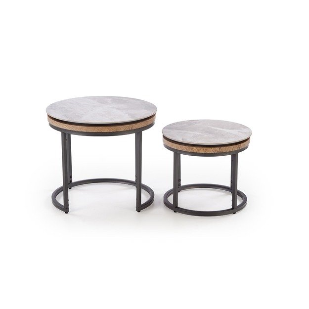 ITAKA set of 2 coffe tables, grey marble / graphite 9