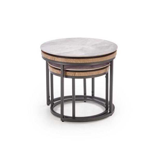 ITAKA set of 2 coffe tables, grey marble / graphite 2