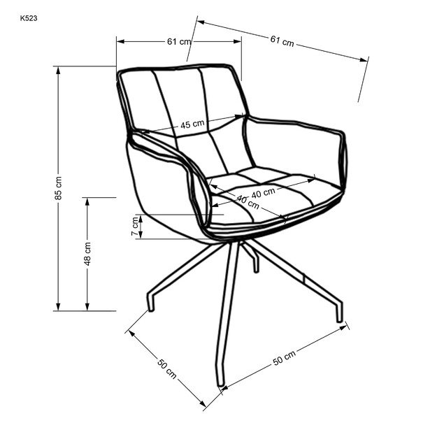 K523 chair, grey / dark grey 4