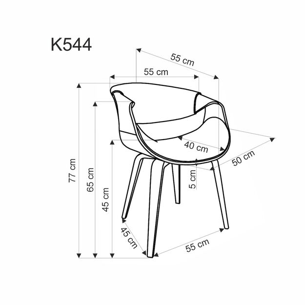 K544 chair, black / walnut 2