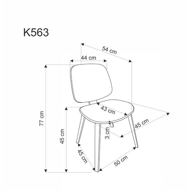 K563 chair, walnut / grey / black 14