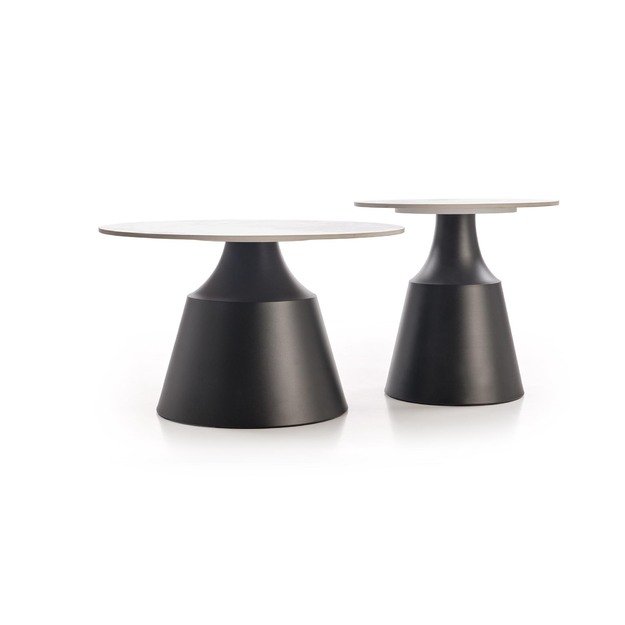 MAGNETA set of two, white marble/black 9