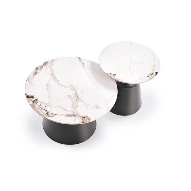 MAGNETA set of two, white marble/black 13