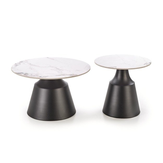 MAGNETA set of two, white marble/black 12
