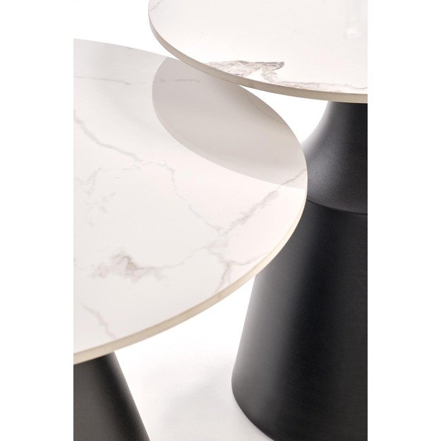 MAGNETA set of two, white marble/black 8