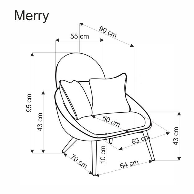 MERRY leisure chair, creamy 12