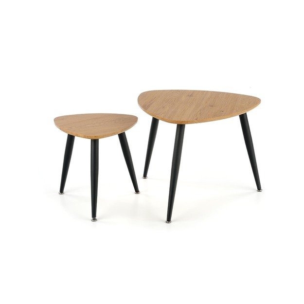 NICEA 2, set of two coffee tables, color: golden oak / black 24