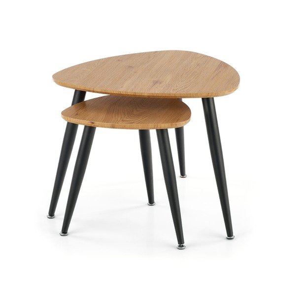 NICEA 2, set of two coffee tables, color: golden oak / black 19