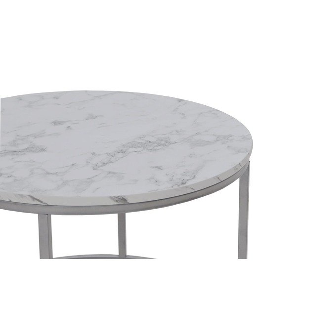 PAOLA 2 set of two coffee tables, marble / silver 9