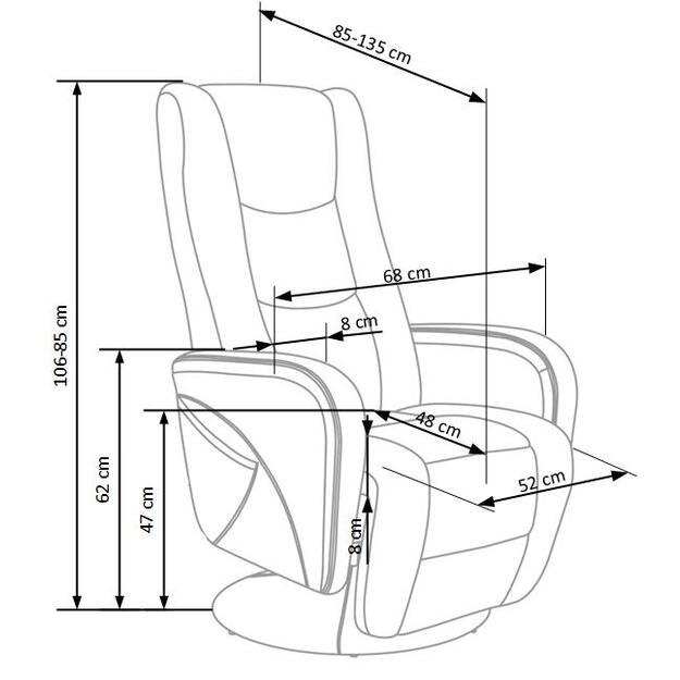 PULSAR 2 recliner chair, color: grey 1
