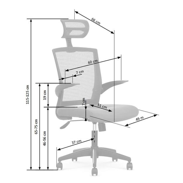 VALOR o. chair, color: black / grey 2