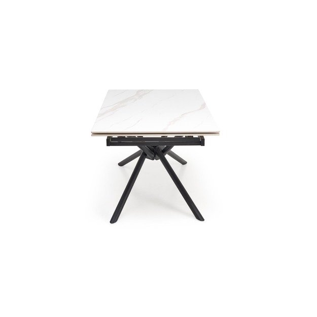 VITORINO extension table, color: top - white marble, legs - black 16
