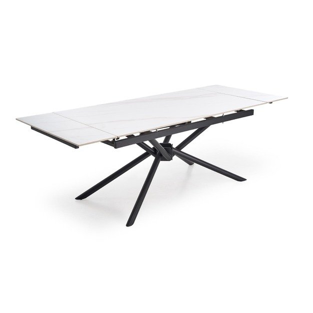 VITORINO extension table, color: top - white marble, legs - black 4
