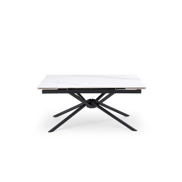 VITORINO extension table, color: top - white marble, legs - black 5