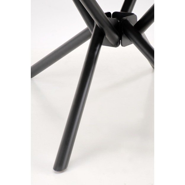 VITORINO extension table, color: top - white marble, legs - black 1