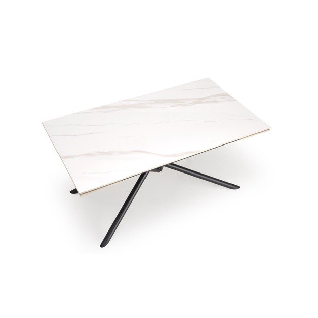 VITORINO extension table, color: top - white marble, legs - black 7