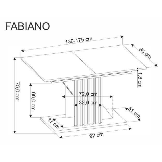 FABIANO extension table, artisan oak / black 8