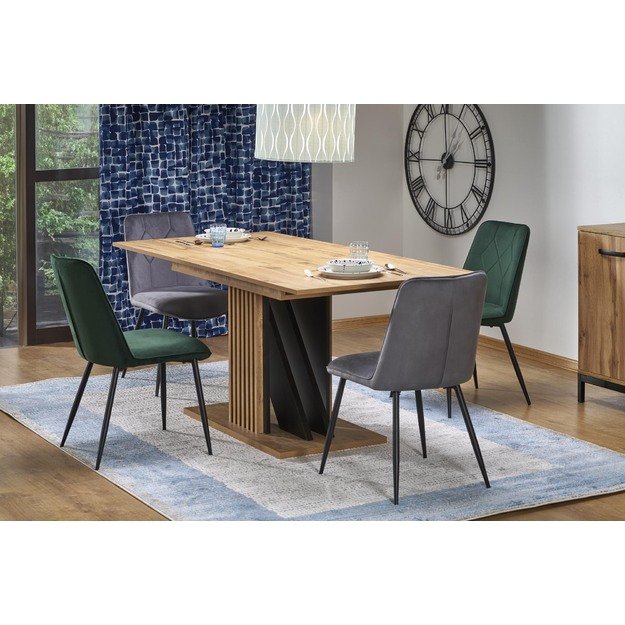 FABIANO extension table, artisan oak / black