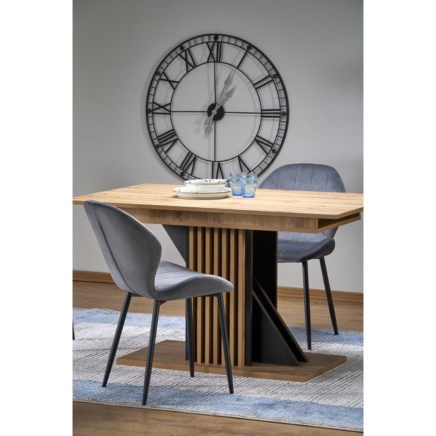 FABIANO extension table, artisan oak / black 15