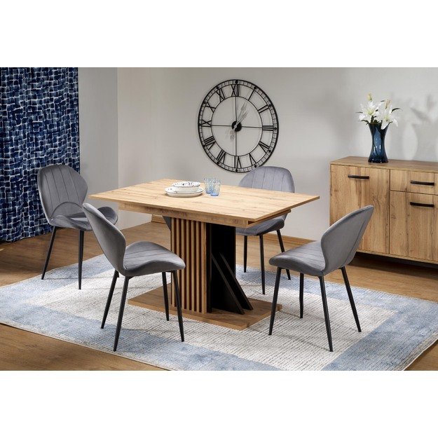 FABIANO extension table, artisan oak / black 12