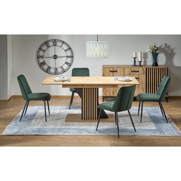 FABIANO extension table, artisan oak / black 10