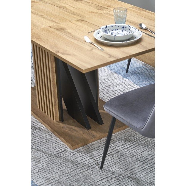 FABIANO extension table, artisan oak / black 9