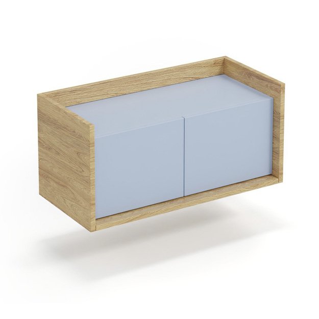 MOBIUS low cabinet 2D color: hikora oak/light blue
