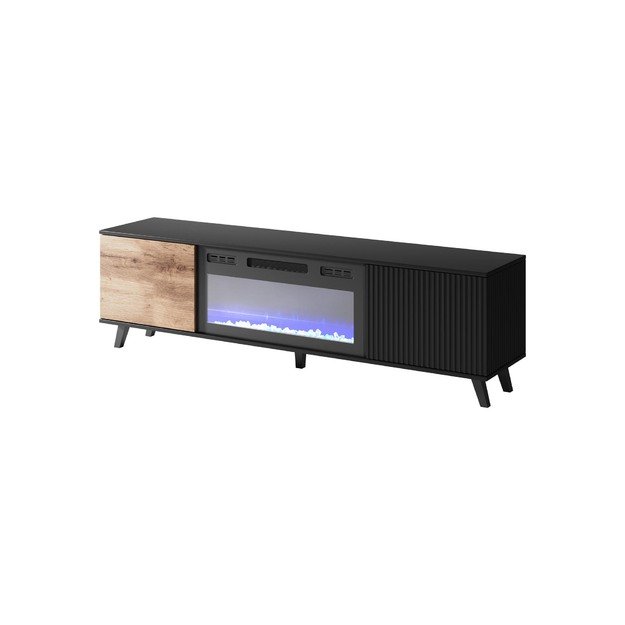 RANDOM RTV-K TV stand with fireplace 180 cm, wotan oak / black 6