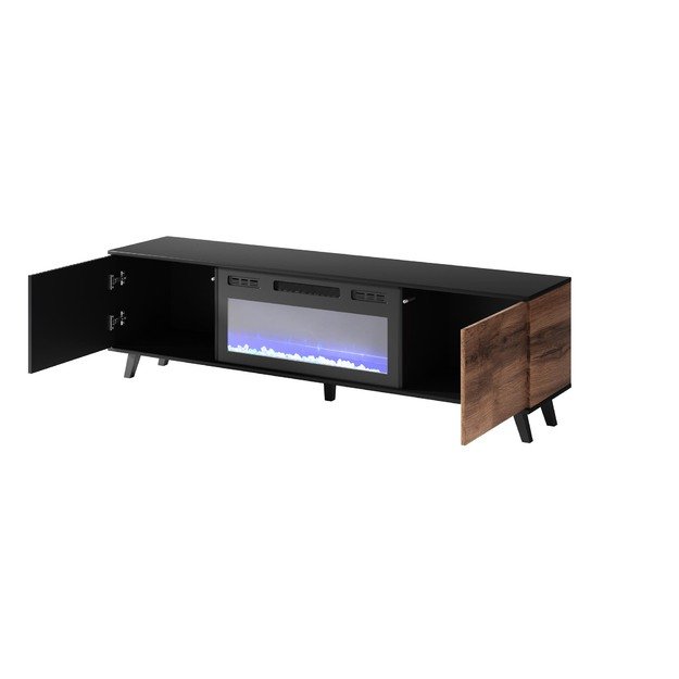 RANDOM RTV-K TV stand with fireplace 180 cm, wotan oak / black 1