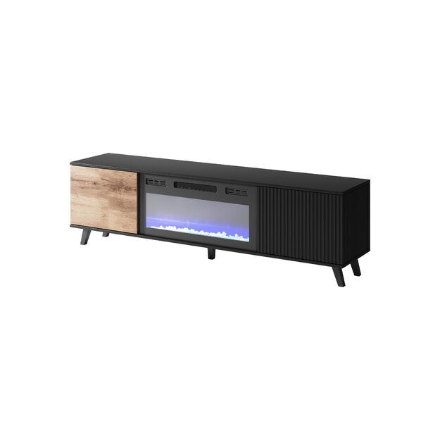 RANDOM RTV-K TV stand with fireplace 180 cm, wotan oak / black 4
