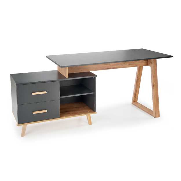 SERGIO XL, desk, anthracite matt - wotan oak 2