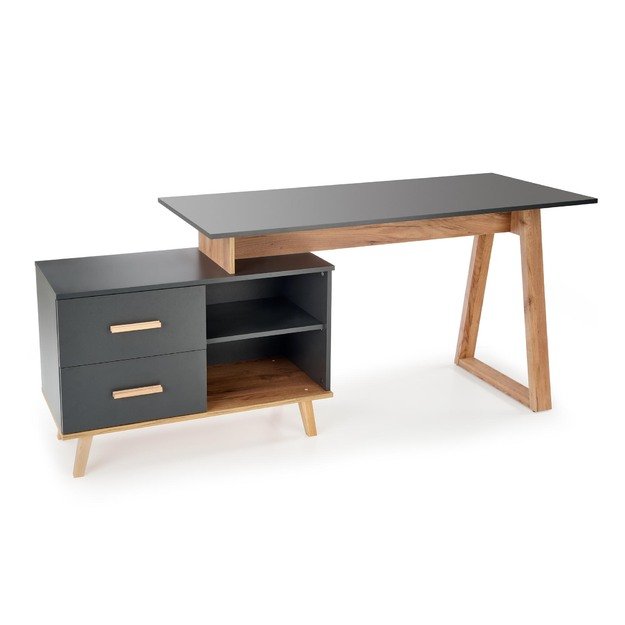 SERGIO XL, desk, anthracite matt - wotan oak 9