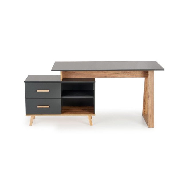 SERGIO XL, desk, anthracite matt - wotan oak 6