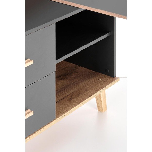 SERGIO XL, desk, anthracite matt - wotan oak 3