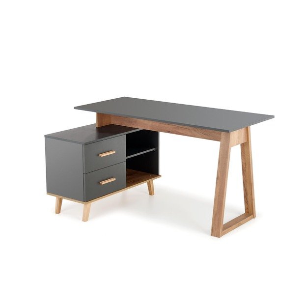 SERGIO XL, desk, anthracite matt - wotan oak 17
