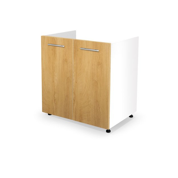 VENTO DK-80/82 sink cabinet, color: white / honey oak