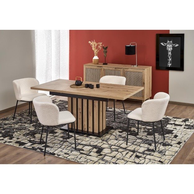 LAMELLO extension table, artisan oak / black