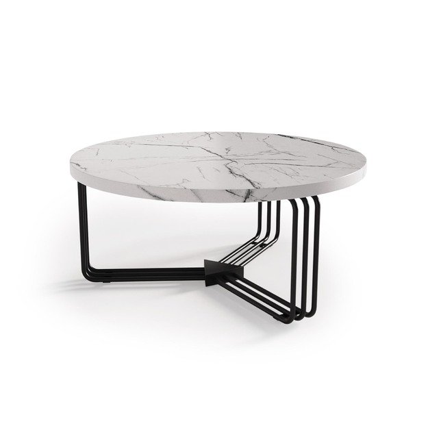 ANTICA coffee table top - white marble, frame - black (2box = 1pc) 4