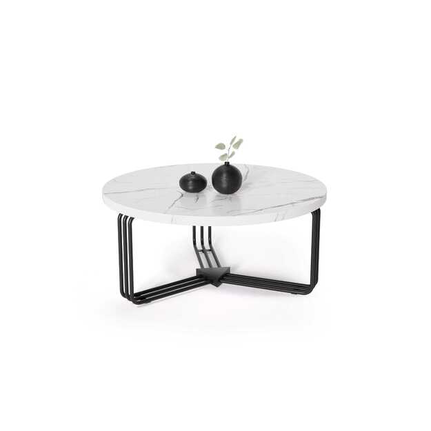 ANTICA coffee table top - white marble, frame - black (2box = 1pc)