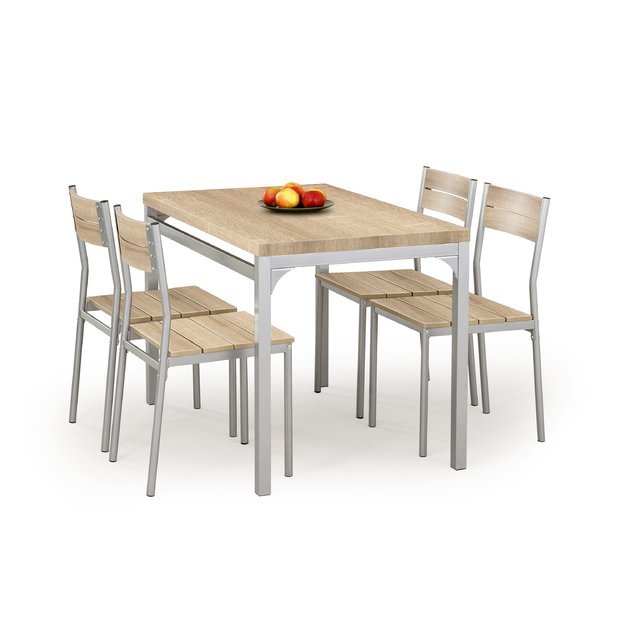 MALCOLM table + 4 chairs color: sonoma oak