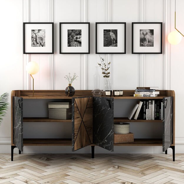 Venedik - Walnut, Black Marble 2