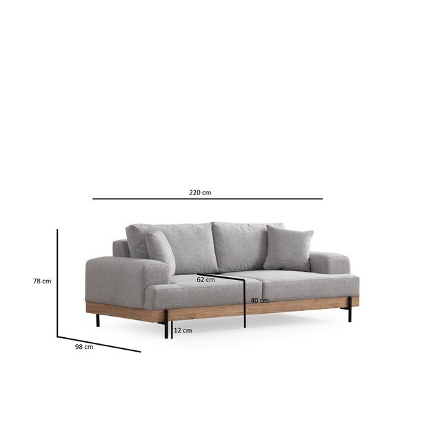 Eti Oak 3 Seater -Grey 10