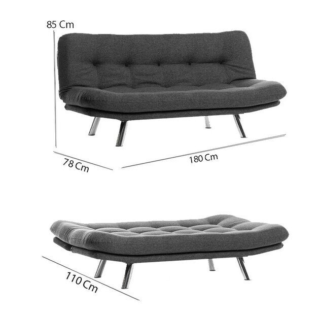 Misa Small Sofabed - Dark Grey 9