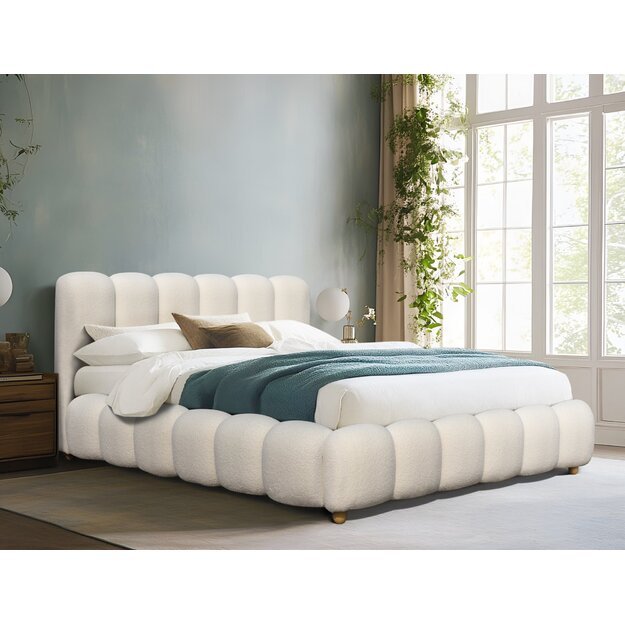 BRISA 160 bed with bedding container, white