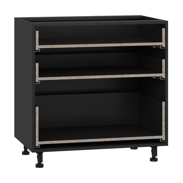 VENTO D3S_H-80/82 carcass, lower cabinet with drawers black