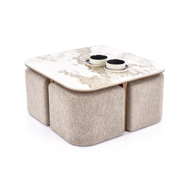 ARAKIS  c.table beige marble / walnut