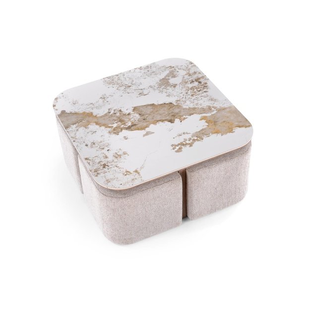 ARAKIS  c.table beige marble / walnut
