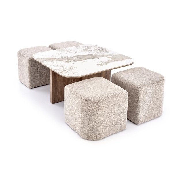 ARAKIS  c.table beige marble / walnut
